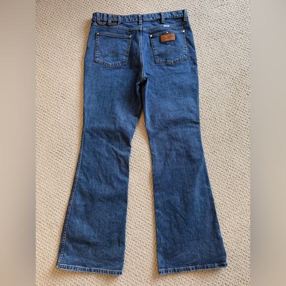 NWOT Wrangler + Staud Women's Blue Jeans Flare Mid Rise Size 31 Slim Fit Cotton - Picture 4 of 12